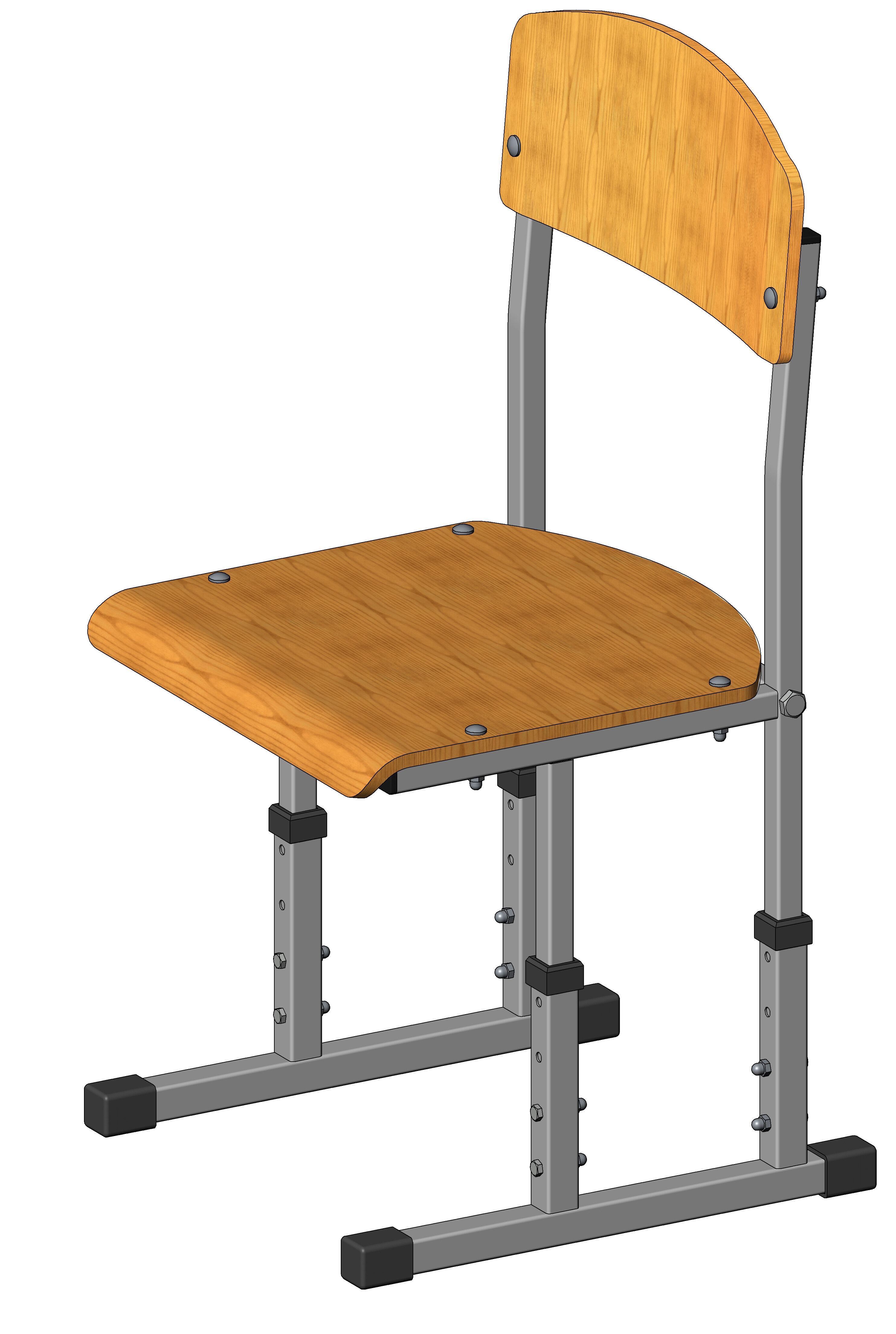 Стілець на лижах з регулюванням висоти № 4-7, квадратна Скафолдінг